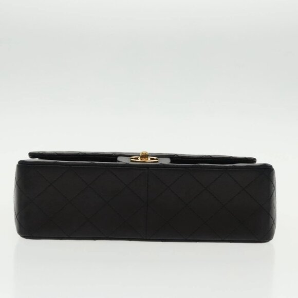 CHANEL Matelasse Chain Hand Bag Lamb Skin Black Gold CC Auth 95715AV - Picture 6 of 16